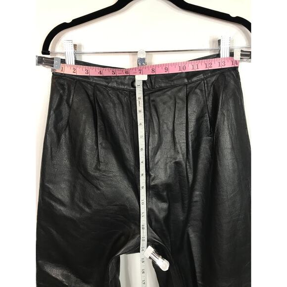 Lord and Taylor 100% Nappa Cow Leather 1990s Black Pants Women's 12 / Large - Picture 9 of 10